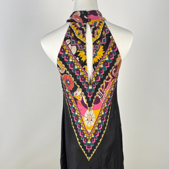 $465 NWOT JOHNNY WAS JADE Silk Blend NADIA Halter Floral Maxi Dress Size S - Picture 6 of 12
